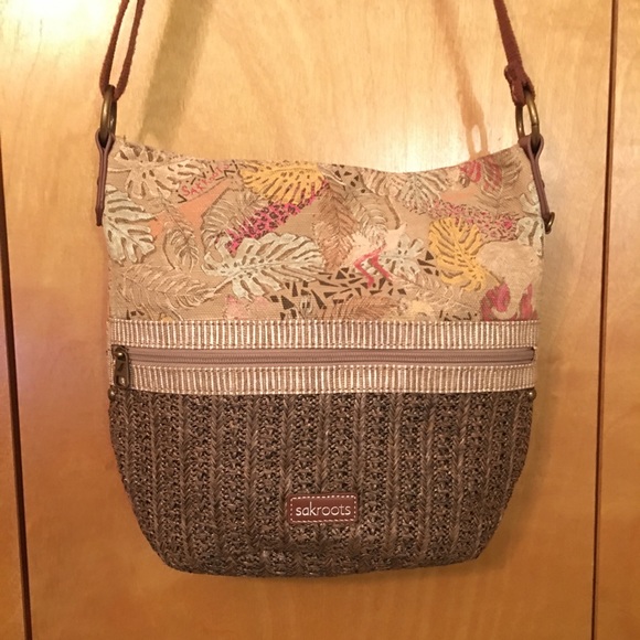 ☀️Sakroots crossbody shoulder bag crochet & canvas - Picture 3 of 10